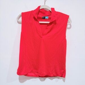 PGA Tour Vibrant Red Sleeveless Golf Blouse